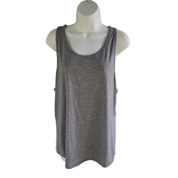 Athleta Yogini Tank Top XL Cross Back Studio to Street Wicking Gray Activewear - Picture 2 of 7